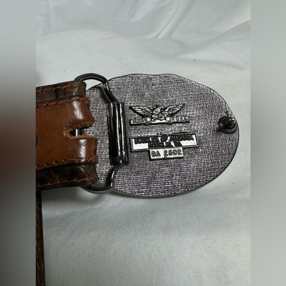 Buckles of America Mexico USA flag buckle with croc pattern leather belt 38 - Picture 12 of 12